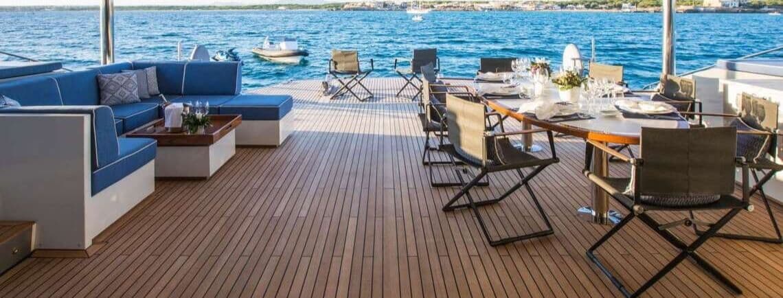 Guests on the stern deck